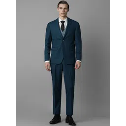 Louis Philippe Men Checked Slim-Fit Single-Breasted Three-Piece Formal Suits-picture-46
