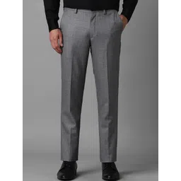 Louis Philippe Men Checked Slim Fit Trousers-picture-41
