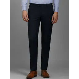 Louis Philippe Men Checked Slim Fit Trousers-picture-28