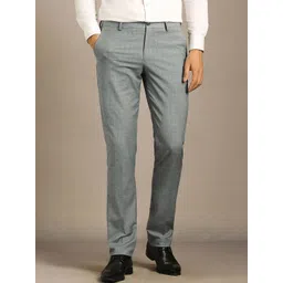 Louis Philippe Men Checked Slim Fit Trousers-picture-39