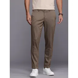 Louis Philippe Men Checked Slim Tapered Fit Trousers-picture-11