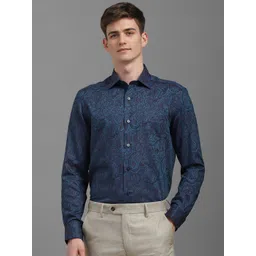 Louis Philippe Men Classic Fit Spread Collar Abstract Printed Cotton Formal Shirt-picture-14