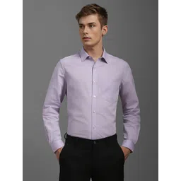 Louis Philippe Men Classic Fit Spread Collar Solid Cotton Linen Formal Shirt-picture-36