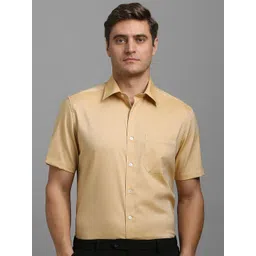 Louis Philippe Men Classic Regular Fit Spread Collar Solid Cotton Formal Shirt-image-14