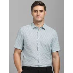 Louis Philippe Men Classic Slim Fit Spread Collar Geometric Printed Formal Shirt-picture-41