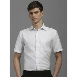 Louis Philippe Men Classic Slim Fit Spread Collar Micro Checked Cotton Formal Shirt-picture-19