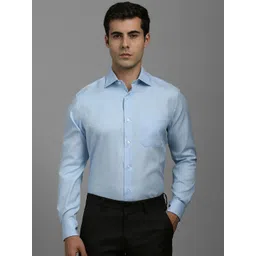 Louis Philippe Men Classic Slim Fit Spread Collar Solid Cotton Formal Shirt-picture-20