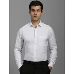 Louis Philippe Men Classic Slim Fit Spread Collar Solid Cotton Formal Shirt-picture-10