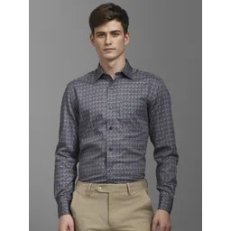Louis Philippe Men Classic Spread Collar Abstract Printed Slim Fit Cotton Formal Shirt-picture-21