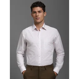 Louis Philippe Men Classic Spread Collar Checked Cotton Formal Shirt-picture-27