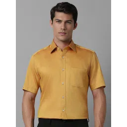 Louis Philippe Men Classic Spread Collar Solid Cotton Formal Shirt-picture-14