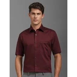 Louis Philippe Men Classic Spread Collar Solid Cotton Formal Shirt-picture-20