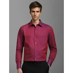 Louis Philippe Men Classic Spread Collar Solid Cotton Formal Shirt-picture-20