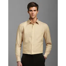 Louis Philippe Men Classic Spread Collar Solid Cotton Formal Shirt-picture-17