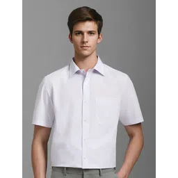 Louis Philippe Men Classic Spread Collar Solid Cotton Formal Shirt-picture-24