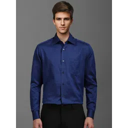 Louis Philippe Men Classic Spread Collar Solid Cotton Formal Shirt-picture-27