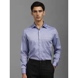 Louis Philippe Men Classic Spread Collar Solid Cotton Formal Shirt-picture-38
