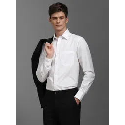 Louis Philippe Men Classic Spread Collar Solid Cotton Formal Shirt-picture-26