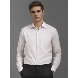 Louis Philippe Men Classic Spread Collar Solid Cotton Formal Shirt-picture-28