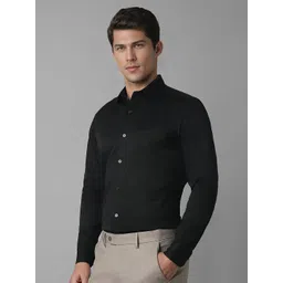 Louis Philippe Men Classic Spread Collar Solid Cotton Formal Shirt image 3