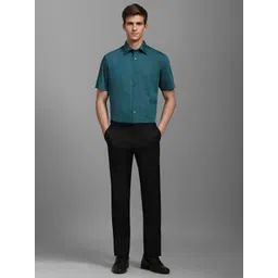 Louis Philippe Men Classic Spread Collar Solid Cotton Formal Shirt image 2