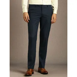 Louis Philippe Men Flat Front Slim Fit Formal Trousers-picture-30