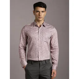 Louis Philippe Men Geometric Printed Spread Collar Pure Cotton Formal Shirt-picture-16