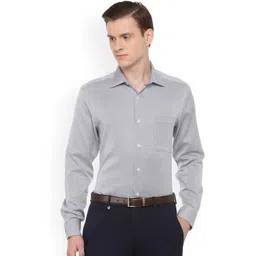 Louis Philippe Men Grey Regular Fit Self Design Formal Shirt-picture-31