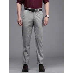 Louis Philippe Men Grey Slim Fit Formal Trousers-picture-11