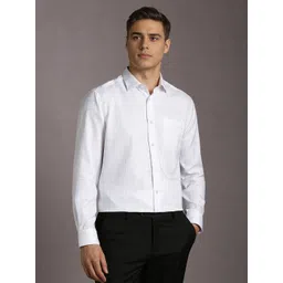Louis Philippe Men Grid Tattersall Checked Spread Collar Pure Cotton Formal Shirt-picture-38
