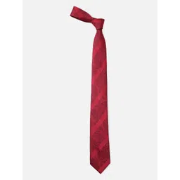 Louis Philippe Men Maroon Woven Design Broad Tie-picture-16