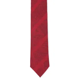 Louis Philippe Men Maroon Woven Design Broad Tie image 1