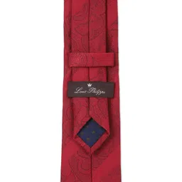 Louis Philippe Men Maroon Woven Design Broad Tie image 4