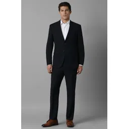 louis philippe Men Men Black Slim Fit Solid Formal Two Piece Suit Solid Suit-picture-13