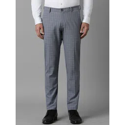 Louis Philippe Men Mid-Rise Checked Printed Slim Fit Trousers-picture-23