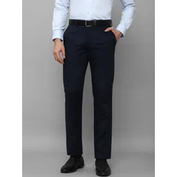 Louis Philippe Men Mid Rise Slim Fit Plain Cotton Formal Trousers-picture-28