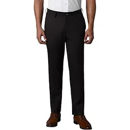 louis philippe Men Mid Rise Slim Work Utility Pants (LPTFMSLB109377_Black, 32)-picture-49