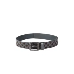 Louis Philippe Men Navy Blue Printed Leather Belt-picture-21