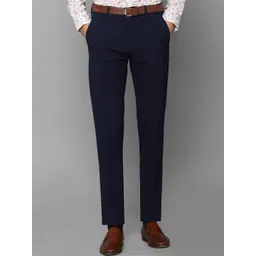 Louis Philippe Men Navy Blue Slim Fit Trousers-picture-11