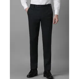 Louis Philippe Men Regular Fit Mid-Rise Check Pleated Formal Trousers-picture-23
