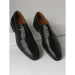 Louis Philippe Men Round Toe Leather Formal Leather Lace Up Shoes-picture-13
