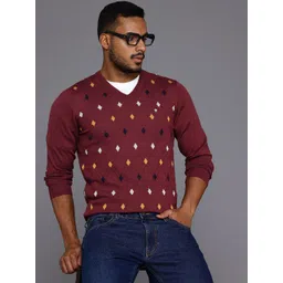 Louis Philippe Men Self Design Pullover-picture-29