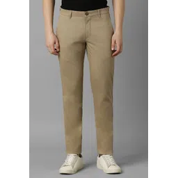 louis philippe Men Slim Fit Beige Cotton Blend Trousers-picture-17