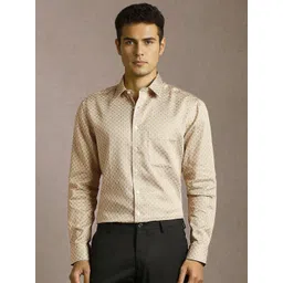 Louis Philippe Men Slim Fit Geometric Printed Spread Collar Pure Cotton Formal Shirt-picture-25