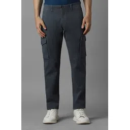 louis philippe Men Slim Fit Grey Cotton Blend Trousers-picture-19