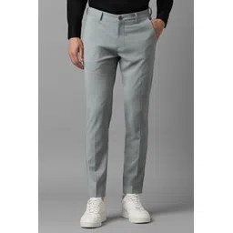 louis philippe Men Slim Fit Grey Polyester Trousers-picture-15