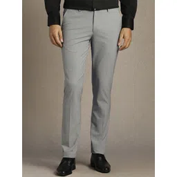 Louis Philippe Men Slim Fit Mid-Rise Formal Trousers-picture-37