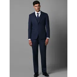 Louis Philippe Men Slim-Fit Single-Breasted Three-Piece Formal Suit-picture-27