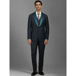 Louis Philippe Men Slim-Fit Single-Breasted Three-Piece Formal Suit-picture-26