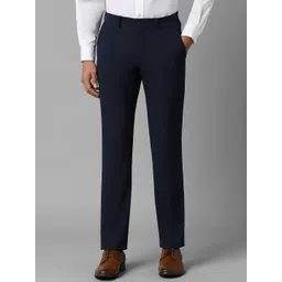 Louis Philippe Men Slim Fit Solid Flat Front Formal Trousers-picture-30